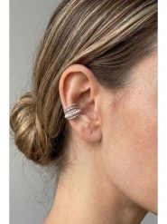 Lodie Silver Nausznica z kamieniami szlachetnymi rozmiar: onesize. Szare kolczyki Lodie Silver, z cyrkonią, metalowe. Za 49.95 zł.