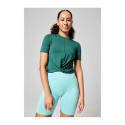 Koszulka Casall Delight Short Wrap Tee 40. Zielone bluzki Casall, bez wzorów, sportowe, bez kołnierzyka, bez ramiączek. W wyprzedaży za 237.99 zł.