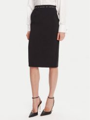 Elisabetta Franchi Spódnica midi GO-118-56E2-v220 Czarny Regular Fit. Czarne spódnice Elisabetta Franchi, bez wzorów, z syntetyku, midi. Za 959.99 zł.