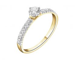 Pierścionek z żółtego złota z diamentami - 0,52 ct - próba 585. Żółte pierścionki Apart, z diamentem, złote. Za 7,690.00 zł.