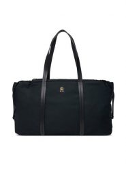 Tommy Hilfiger Torebka Th Soft Nylon Hobo AW0AW18994 Czarny. Czarne torebki klasyczne TOMMY HILFIGER, bez wzorów, z materiału, bez dodatków. Za 449.99 zł.