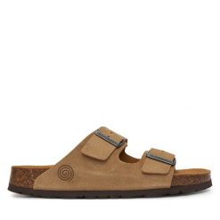 Klapki Dr. Brinkmann. Brązowe klapki Dr. Brinkmann, bez wzorów, bez obcasa. Za 239.99 zł.
