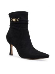 Nine West Botki LUBENA ZL23003CC Czarny. Czarne botki Nine West, bez wzorów, z syntetyku, bez obcasa, na szpilce, bez zapięcia. Za 279.99 zł.