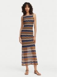 Artigli Sukienka dzianinowa ACAB004520 Niebieski Regular Fit. Niebieskie sukienki Artigli, bez wzorów, z dzianiny, bez kołnierzyka, bez ramiączek. Za 479.99 zł.