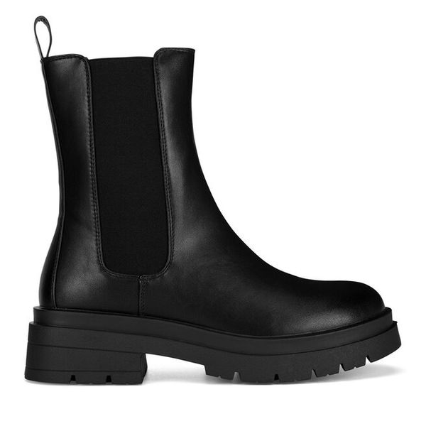 Sztyblety Jenny Fairy. Czarne botki Jenny Fairy, bez wzorów, bez obcasa, na płaskiej podeszwie, bez zapięcia. Za 119.99 zł.