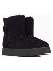 Gooce Skórzane botki zimowe "Colorado" w kolorze czarnym rozmiar: 36. Czarne botki Gooce, na zimę, bez wzorów, z materiału, bez obcasa, bez zapięcia. Za 260.99 zł.