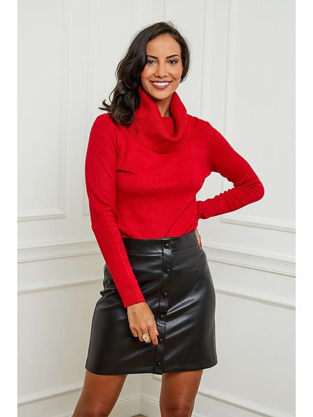 Soft Cashmere Golf w kolorze czerwonym rozmiar: 38/40. Czerwone golfy Soft Cashmere, bez wzorów, z kaszmiru, bez ramiączek. Za 78.99 zł.