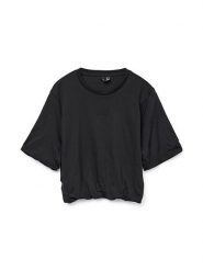 Vero Moda Koszulka w kolorze czarnym rozmiar: M. Czarne bluzki Vero Moda, m, bez wzorów, z bawełny, bez kołnierzyka, bez ramiączek. Za 79.59 zł.