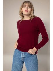 Perfect Cashmere Kaszmirowy sweter "Leslie" w kolorze bordowym rozmiar: S. Czerwone swetry Perfect Cashmere, s, bez wzorów, z kaszmiru, bez ramiączek. Za 347.99 zł.