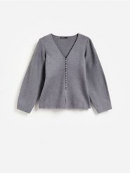 Kardigan z dodatkiem wiskozy - szary. Szare kardigany Reserved, l, bez wzorów, z dzianiny. Za 159.99 zł.