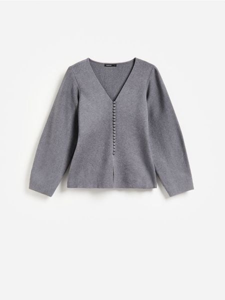 Kardigan z dodatkiem wiskozy - szary. Szare kardigany Reserved, l, bez wzorów, z dzianiny. Za 159.99 zł.