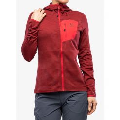 Bluza wspinaczkowa damska Mountain Equipment Lumiko Hooded Jacket. Czerwone bluzy MOUNTAIN EQUIPMENT, xs, bez wzorów, bez kaptura. Za 340.99 zł.