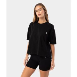 Koszulka dla kobiet z rozcięciem na plecach Carpatree Stitch. Czarne bluzki Carpatree, l, bez wzorów, sportowe, bez kołnierzyka, bez ramiączek. Za 119.99 zł.