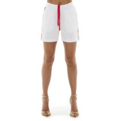 Bluza z bawełna z sznurek regulacyjny na co dzień. Białe bluzy LEONE 1947 APPAREL, bez wzorów, z bawełny, bez kaptura. W wyprzedaży za 109.46 zł.