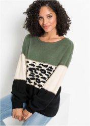 Sweter oversize. Czarne swetry bonprix, bez wzorów, bez ramiączek. Za 102.99 zł.
