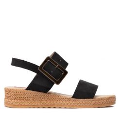 Sandały Big Star Shoes. Czarne sandały BIG STAR SHOES, bez wzorów, retro, bez obcasa, na płaskiej podeszwie, bez zapięcia. Za 119.99 zł.