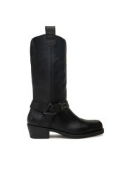 Liu Jo Kozaki Roxy 02 SF5049 P0102 Czarny. Czarne kozaki Liu Jo, ze skóry, bez obcasa, na płaskiej podeszwie, bez zapięcia. Za 1,169.00 zł.