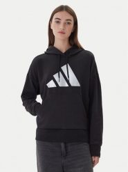Adidas Bluza Holiday Metallic Graphic JV8526 Czarny Regular Fit. Czarne bluzy Adidas, l, bez wzorów, z bawełny, bez kaptura. Za 259.99 zł.