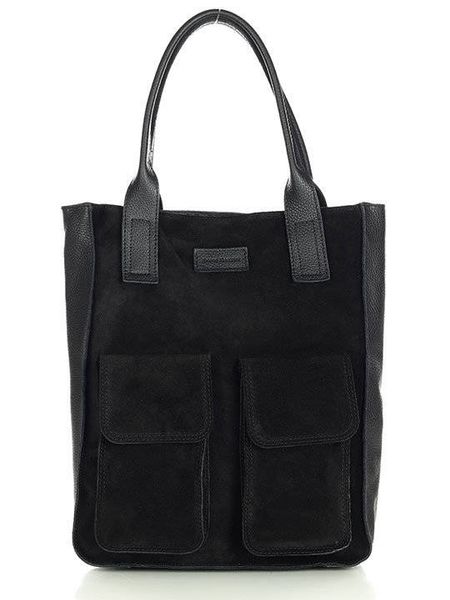 Shopperka zamszowa skórzana MARCO MAZZINI czarna s131aa. Czarne shopper bez wzorów, ze skóry, na ramię, zamszowe, bez dodatków. Za 449.00 zł.