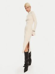Patrizia Pepe Sukienka dzianinowa 2A2848 K214 Écru Regular Fit. Sukienki Patrizia Pepe, bez wzorów, z dzianiny, bez kołnierzyka, bez ramiączek. Za 719.99 zł.