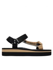 Barbour Sandały Mila LBS0020BK31 Beżowy. Brązowe sandały Barbour, bez wzorów, z materiału, bez obcasa, na płaskiej podeszwie, bez zapięcia. Za 269.99 zł.