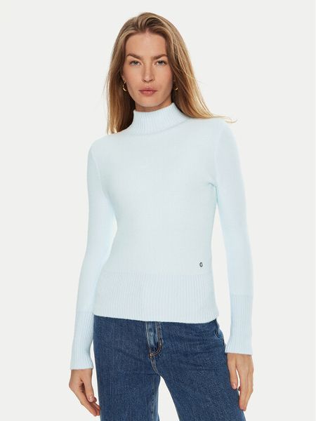 Guess Golf W2RR17 Z2YA0 Błękitny Slim Fit. Niebieskie golfy Guess, xxl, z aplikacjami, z syntetyku, bez ramiączek. Za 309.99 zł.
