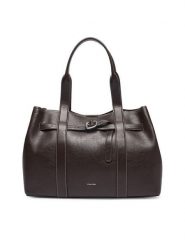 Calvin Klein Torebka Buckle Medium Work Tote LV04F3549G Brązowy. Brązowe torebki klasyczne Calvin Klein, bez wzorów, ze skóry, bez dodatków. Za 749.99 zł.