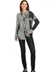 WITT WEIDEN Bluzka w kolorze czarno-białym rozmiar: 36. Białe bluzki WITT WEIDEN, bez wzorów, z wiskozy, bez kołnierzyka, bez ramiączek. Za 74.11 zł.