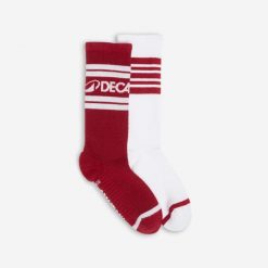 Skarpety do połowy łydki 2 sztuki. Białe skarpety DECATHLON, bez wzorów, z bawełny. Za 39.99 zł.
