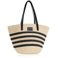 Torba w stylu plażowym SOLLY BETLEWSKI bezowo-czarny. Brązowe torby na ramię Betlewski, bez wzorów, z materiału, eleganckie, na ramię, duże, bez dodatków. Za 119.99 zł.