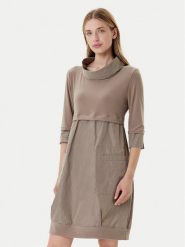 Joseph Ribkoff Sukienka codzienna 173444F25 Khaki Regular Fit. Brązowe sukienki Joseph Ribkoff, na co dzień, bez wzorów, z syntetyku, bez kołnierzyka, bez ramiączek, proste. Za 1,099.00 zł.