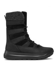 ECCO Botki Solice Waterproof 42021351052 Czarny. Czarne botki ecco, bez wzorów, z nubiku, bez obcasa, na płaskiej podeszwie, bez zapięcia. Za 969.99 zł.