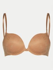 Guess Biustonosz push-up O5RC12 KCLB0 Brązowy. Brązowe biustonosze Guess, z aplikacjami, z syntetyku. Za 139.99 zł.
