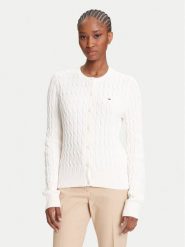Tommy Hilfiger Kardigan WW0WW46514 Écru Regular Fit. Kardigany TOMMY HILFIGER, l, bez wzorów, z bawełny. Za 649.99 zł.