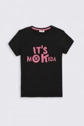 T-shirt z krótkim rękawem. T-shirty MOKIDA, s, bez wzorów, bez kołnierzyka, bez ramiączek. W wyprzedaży za 1.00 zł.