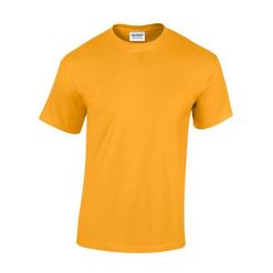 Ciężka Bawełniana Koszulka Unisex Dla Dorosłych. Żółte bluzki GILDAN, xl, bez wzorów, z bawełny, sportowe, bez kołnierzyka, bez ramiączek. Za 37.99 zł.