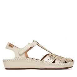 Sandały Pikolinos. Żółte sandały Pikolinos, bez wzorów, bez obcasa, na płaskiej podeszwie, bez zapięcia. Za 559.99 zł.