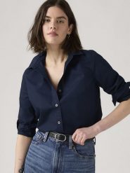Levi's Koszula w kolorze granatowym rozmiar: XS. Niebieskie koszule Levi's®, s, bez wzorów, z bawełny, bez kołnierzyka, bez ramiączek. Za 124.95 zł.