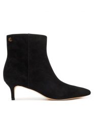 LAUREN RALPH LAUREN Botki 802967779001 Czarny. Czarne botki Lauren Ralph Lauren, bez wzorów, ze skóry, bez obcasa, na szpilce, bez zapięcia. Za 889.99 zł.