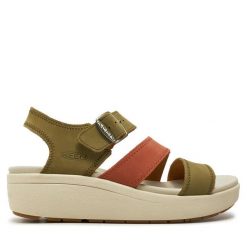Sandały Keen. Zielone sandały Keen, bez wzorów, bez obcasa, na koturnie, bez zapięcia. Za 579.99 zł.