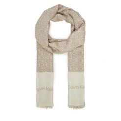 Szal Calvin Klein. Brązowe szaliki Calvin Klein, bez wzorów. Za 219.99 zł.