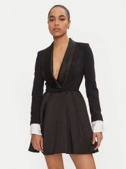 Elisabetta Franchi Sukienka koktajlowa AB-710-47E2-V560 Czarny Regular Fit. Czarne sukienki Elisabetta Franchi, bez wzorów, z syntetyku, wizytowe, bez kołnierzyka, bez ramiączek. Za 1,059.00 zł.