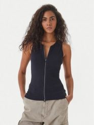 G-Star Raw Top D28735-D107 Granatowy Slim Fit. Niebieskie topy G-Star Raw, xs, bez wzorów, z bawełny, bez kołnierzyka, bez ramiączek. Za 179.99 zł.