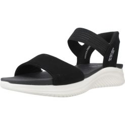 Sandały SKECHERS SLIP INS - SUMMERVILLE Czarny. Czarne sandały Skechers, bez wzorów, z syntetyku, bez obcasa, bez zapięcia. Za 297.99 zł.