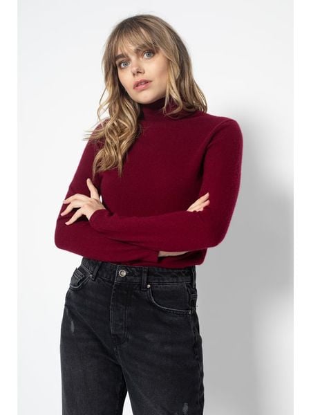 Perfect Cashmere Kaszmirowy golf w kolorze bordowym rozmiar: M. Czerwone golfy Perfect Cashmere, m, bez wzorów, z kaszmiru, bez ramiączek. Za 424.95 zł.