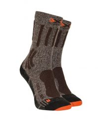 Skarpety trekkingowe X-Socks Trek X Linen Grey Brown. Brązowe skarpety X Socks, bez wzorów, ze lnu. Za 75.00 zł.