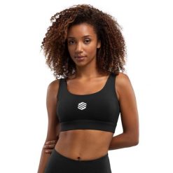 Stanik sportowy fitness damski Fartlek Black. Czarne bielizna sportowa SIROKO, xl, bez wzorów, z elastanu. W wyprzedaży za 105.00 zł.