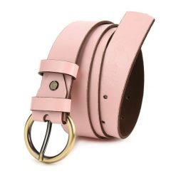 Beltimore Skórzany Damski Pasek Do Spodni 3 Cm Różowy A69 : Kolory - Różowy, Rozmiar Pasków - R.90-105 Cm. Czerwone paski bez wzorów, ze skóry, eleganckie. Za 59.30 zł.