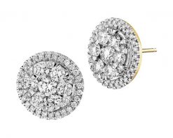 Kolczyki z żółtego złota z brylantami - 2,37 ct - próba 585. Żółte kolczyki Apart, z brylantem, złote. W wyprzedaży za 23,093.00 zł.