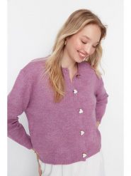 Trendyol Kardigan w kolorze fioletowym rozmiar: S. Różowe kardigany Trendyol, s, bez wzorów. Za 52.30 zł.